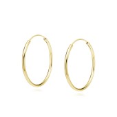 Cercei rotunzi argint Ø18 mm x 1,5 mm Creole placati cu aur galben DiAmanti KSZ1518EG-DIA